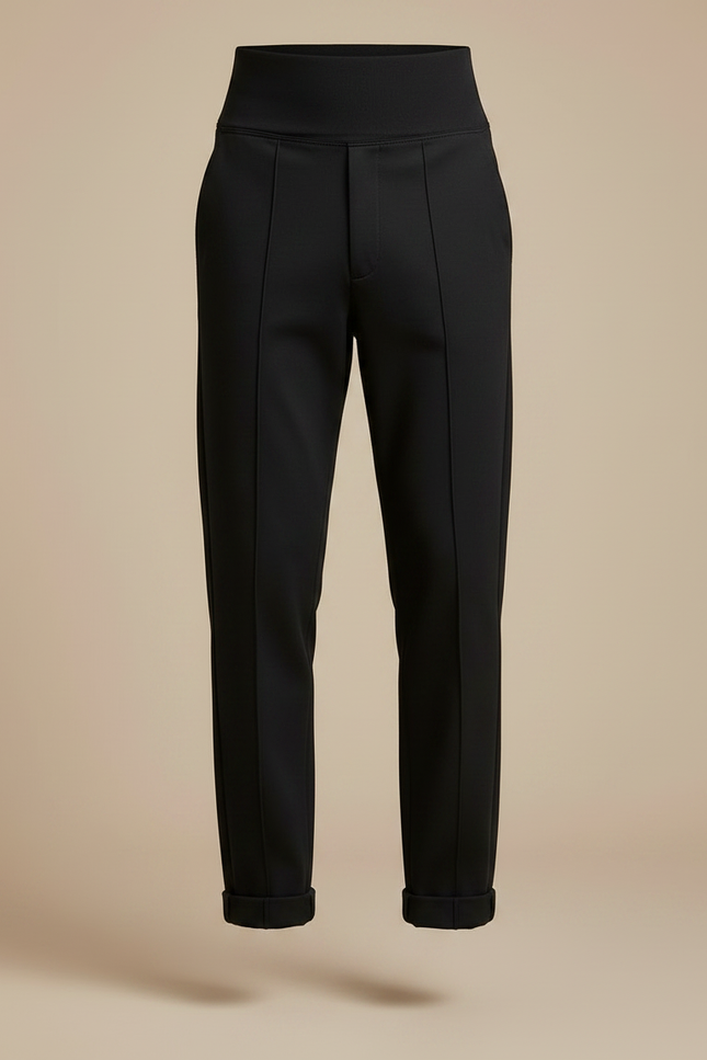 Pantalon Noir, Ajusté, Élégant, Taille Haute, Homme - Gabardine - vue 3
