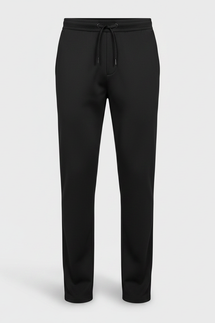 Pantalon Noir Homme Cordon Droit Décontracté - Molleton - vue 3