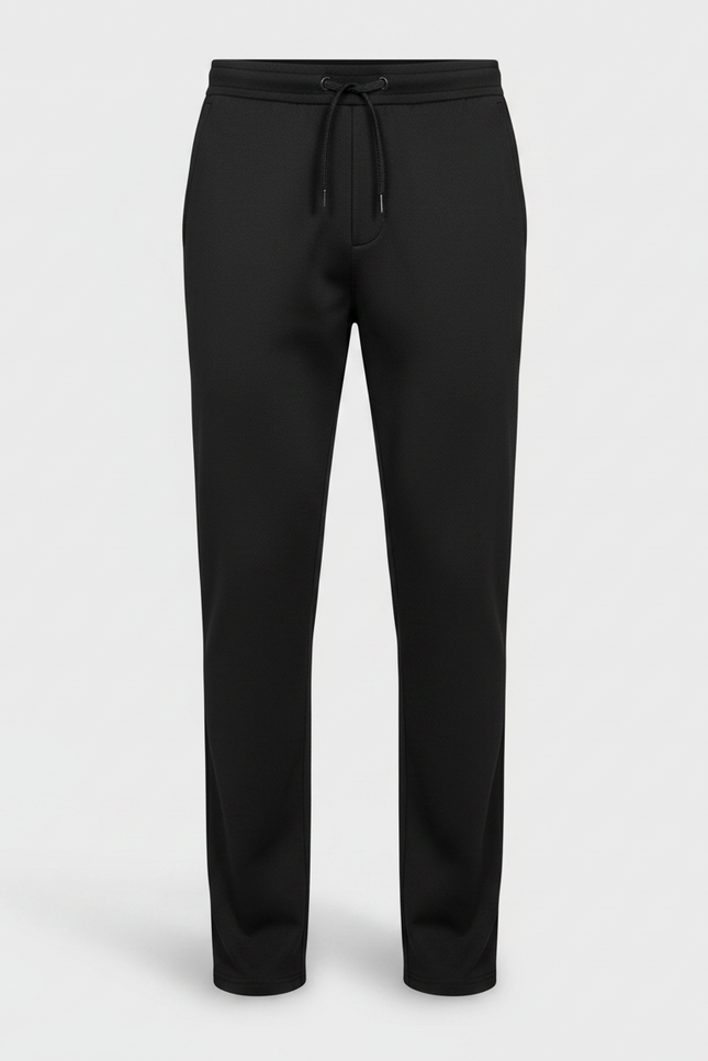 Pantalon Noir Homme Cordon Droit Décontracté - Molleton - vue 3