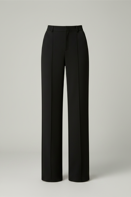 Pantalon Noir Ample Épais Chaud Élégant Femme - Gabardine - vue 3