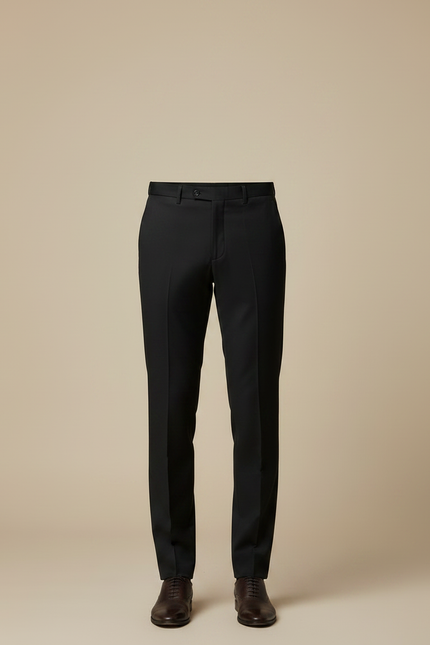 Pantalon Noir Élégant Coupe Droite Formel Homme - Gabardine - vue 3