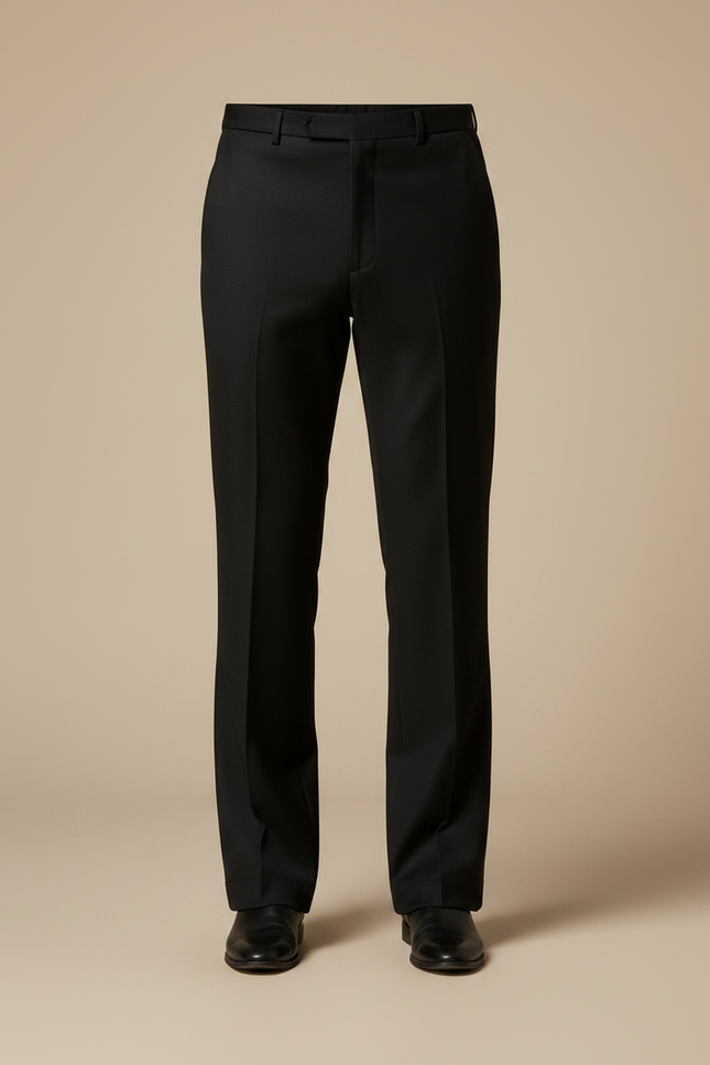 Pantalon Noir Élégant Droit Business Habillé Homme - Laine - vue 3