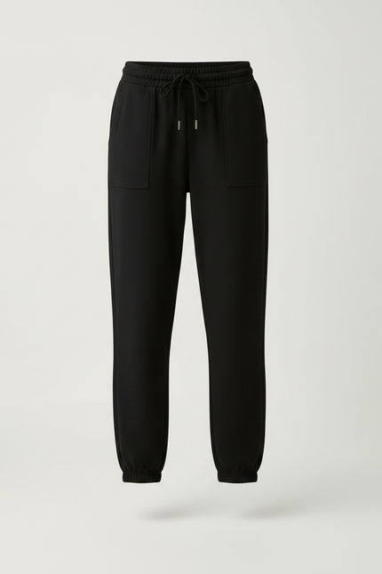 Pantalon Noir Jogging Ample Cordon Sport Femme - Molleton - vue 3