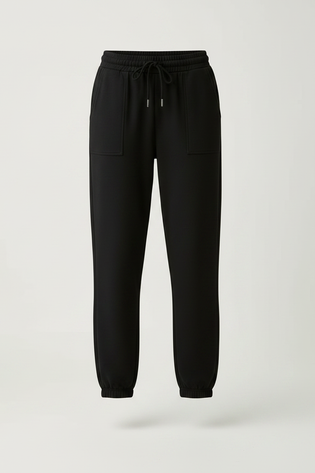 Pantalon Noir Jogging Ample Cordon Sport Femme - Molleton - vue 3