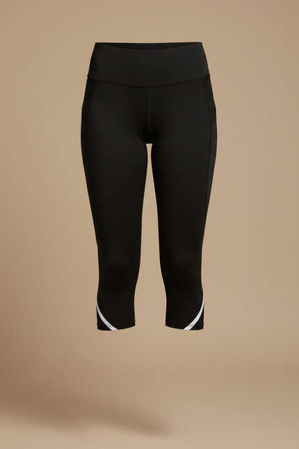 Pantalon Noir Capri Yoga Taille Haute Mesh - Polyester - vue 3