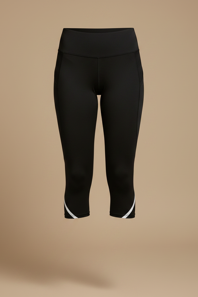 Pantalon Noir Capri Yoga Taille Haute Mesh - Polyester - vue 3