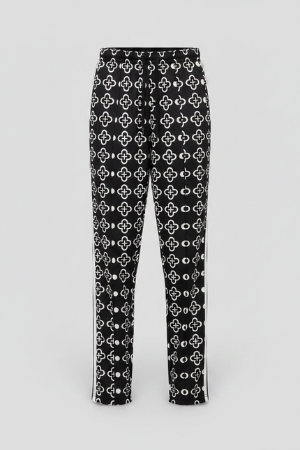 Pantalon Noir Imprimé Croix Y2K Flared Homme - Polyester - vue 3