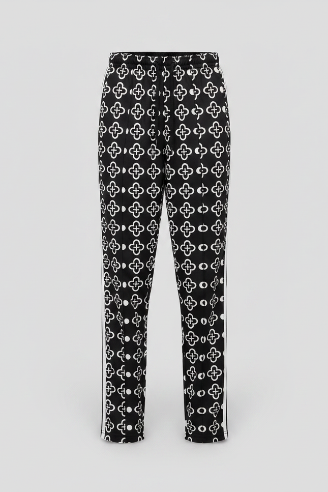 Pantalon Noir Imprimé Croix Y2K Flared Homme - Polyester - vue 3