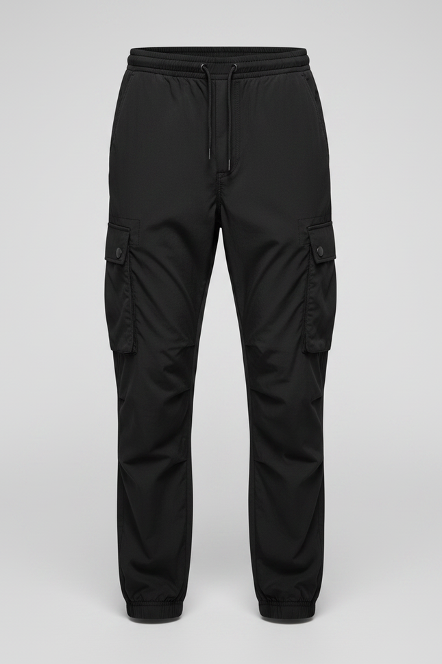 Pantalon Noir Cargo Ample Décontracté Garçon Multi-Poches - Polyester - vue 3
