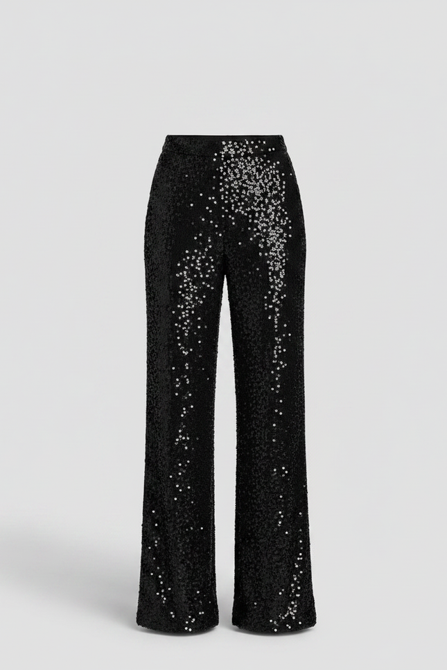 Pantalon Noir Paillettes - Polyester - vue 3