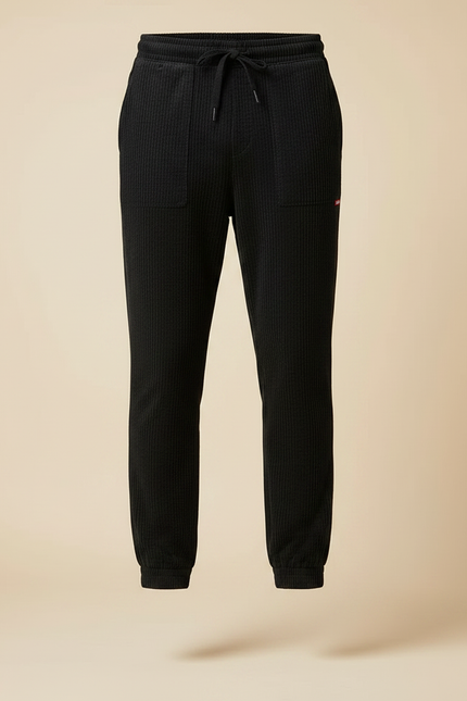 Pantalon Noir Côtelé Décontracté Homme Cordon - Cordé - vue 3