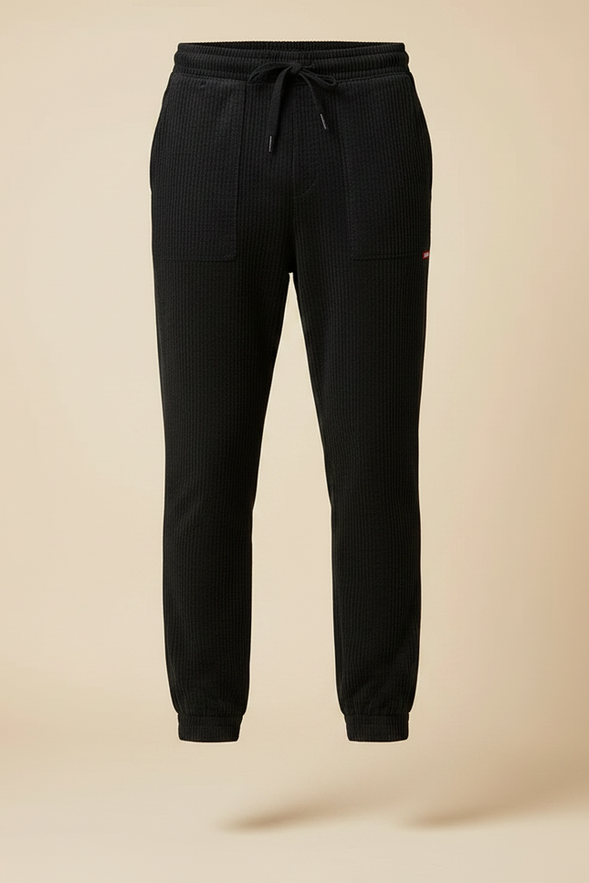 Pantalon Noir Côtelé Décontracté Homme Cordon - Cordé - vue 3