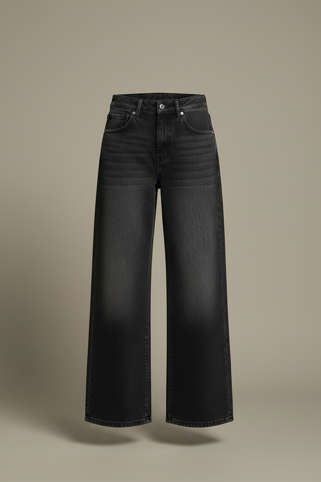 Pantalon Noir Ample Évasé Denim Décontracté - Jean - vue 3