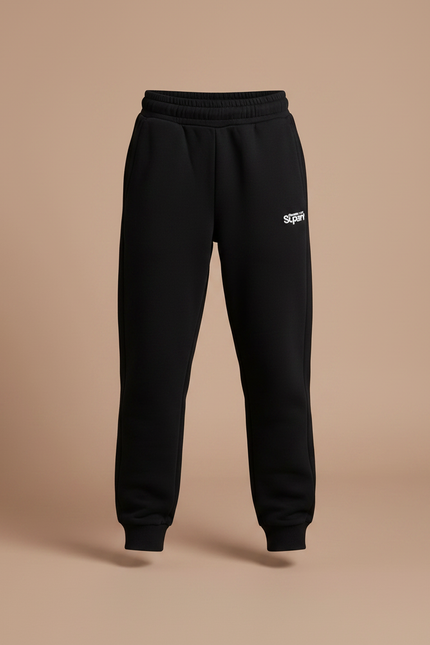 Pantalon Noir Molletonné Enfant Décontracté Sport Imprimé - vue 3