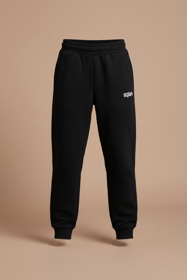Pantalon Noir Molletonné Enfant Décontracté Sport Imprimé - vue 3