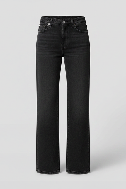 Pantalon Noir Large Étoile Décontracté Femme - Jean - vue 3