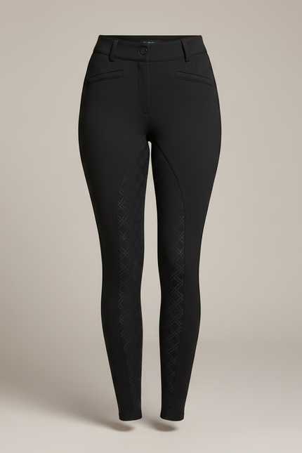 Pantalon Noir Équitation Adhérent Silicone Femme - Polyester - vue 3