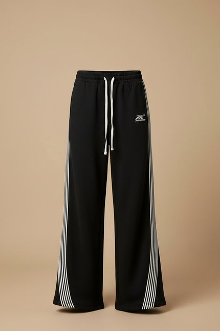 Pantalon Fluide Femme Noir Et Blanc - Molleton - vue 3