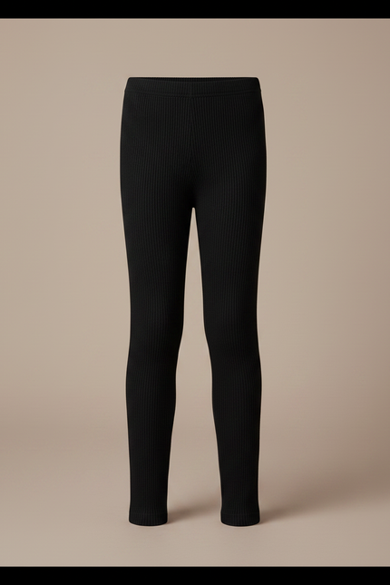 Pantalon Noir Côtelé Slim Confortable Enfant - Maille - vue 3