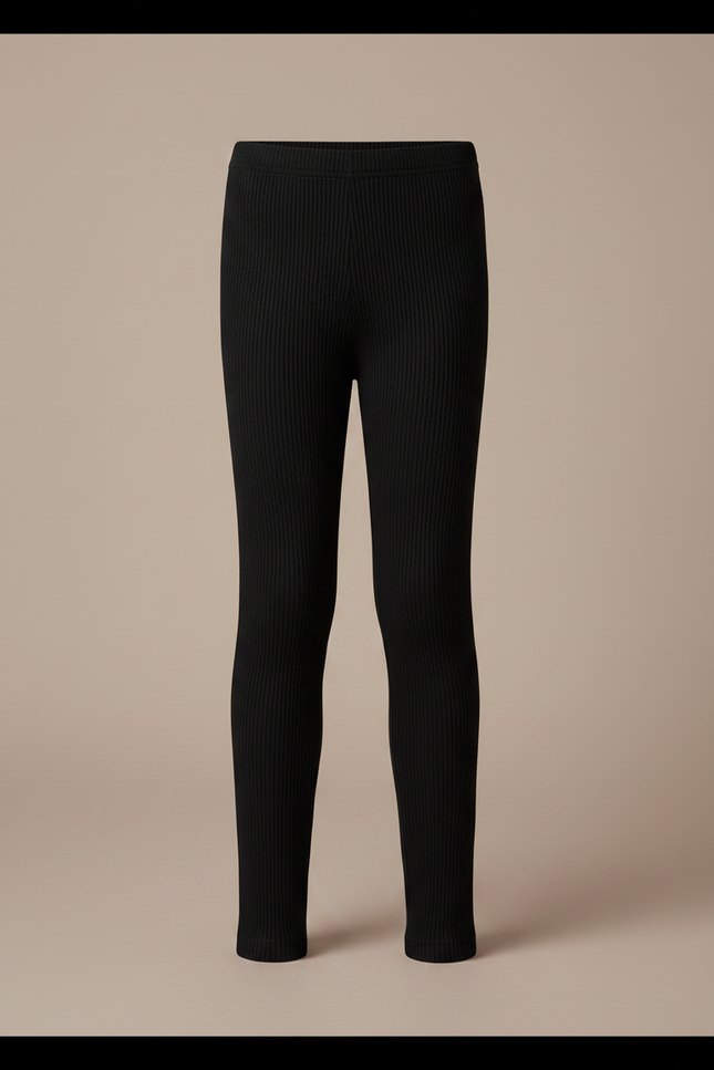 Pantalon Noir Côtelé Slim Confortable Enfant - Maille - vue 3