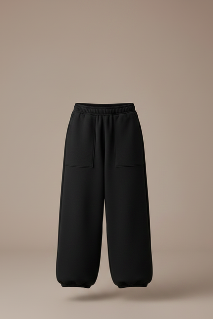 Pantalon Noir Ample Épais Molletonné Garçon Confortable - vue 3