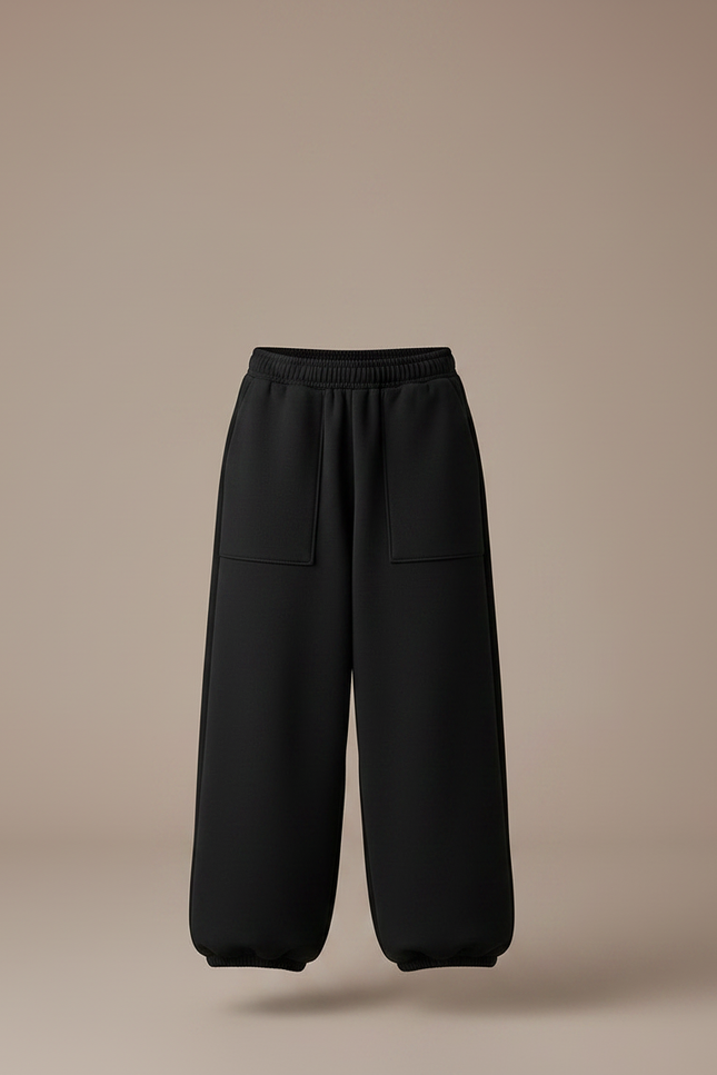Pantalon Noir Ample Épais Molletonné Garçon Confortable - vue 3