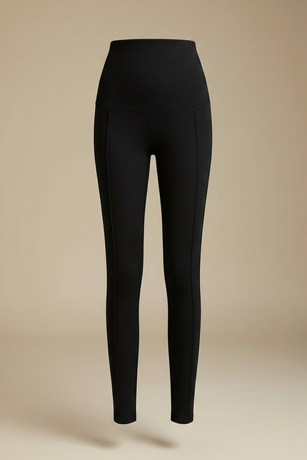 Pantalon Noir Taille Haute Ajusté Maternité Confortable - Maille - vue 3