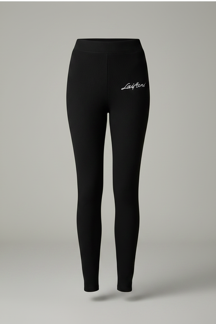 Pantalon Noir Côtelé Slim Doublé Chaud Femme - Maille - vue 3
