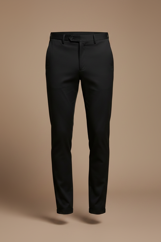 Pantalon Noir Slim Élégant Décontracté Homme - Gabardine - vue 3
