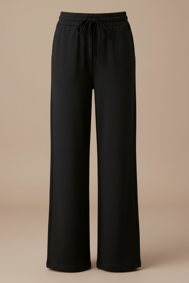 Pantalon Noir Large Décontracté Fluide Fille - Viscose - vue 3