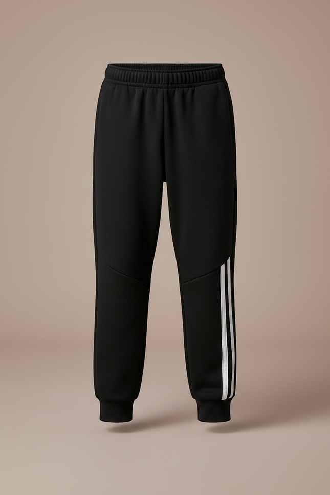 Pantalon Noir Bande Blanche - Molleton - vue 3
