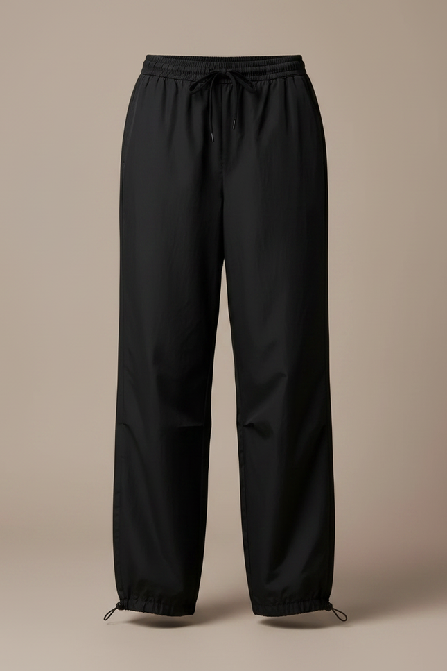 Pantalon Noir Ample Sportif Taille Basse Femme - Polyester - vue 3