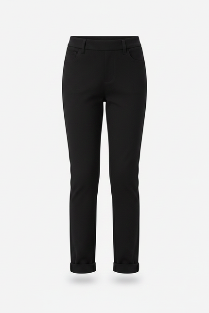 Pantalon Noir Fille Coton Stretch Élastique Cheville - Gabardine - vue 3