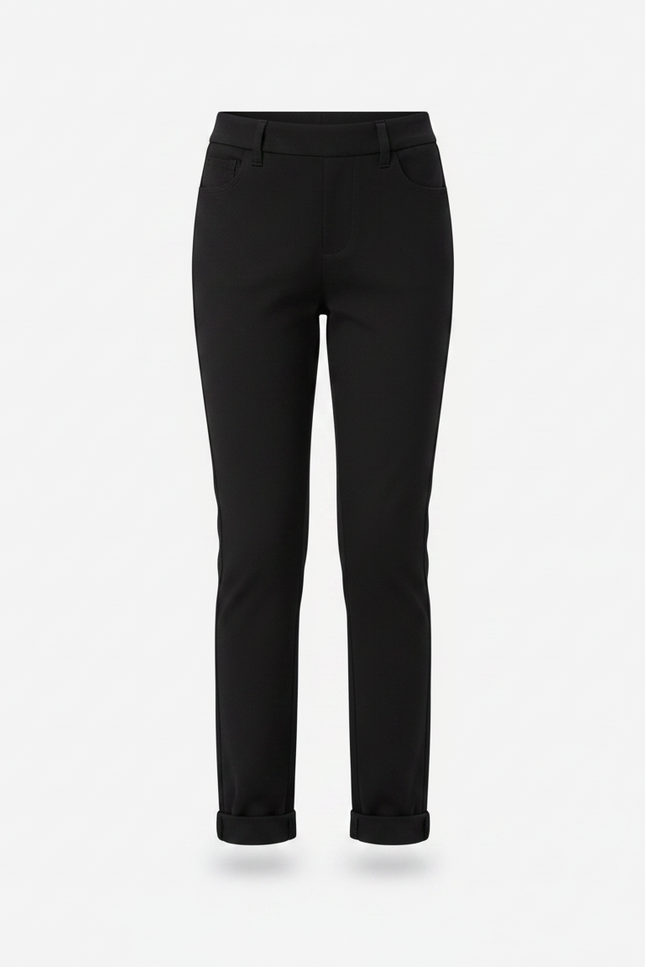 Pantalon Noir Fille Coton Stretch Élastique Cheville - Gabardine - vue 3