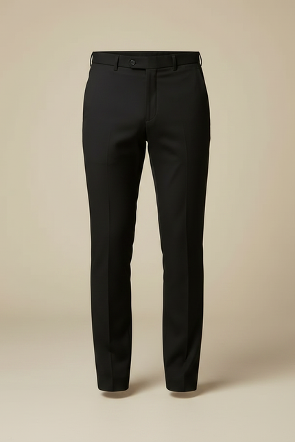 Pantalon Noir Homme Droit Élégant Classique Habillé - Gabardine - vue 3