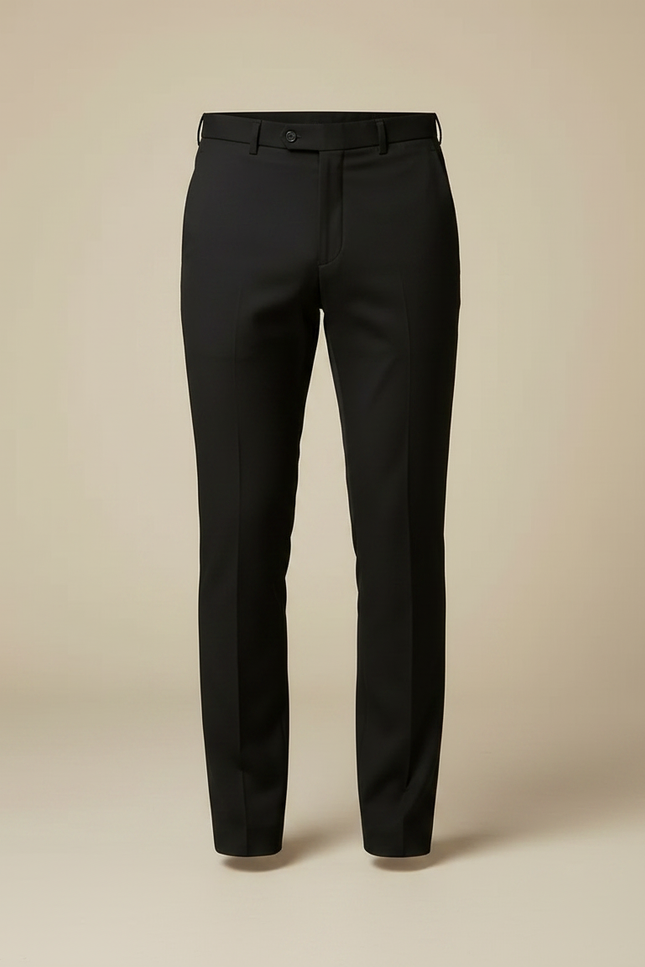 Pantalon Noir Homme Droit Élégant Classique Habillé - Gabardine - vue 3