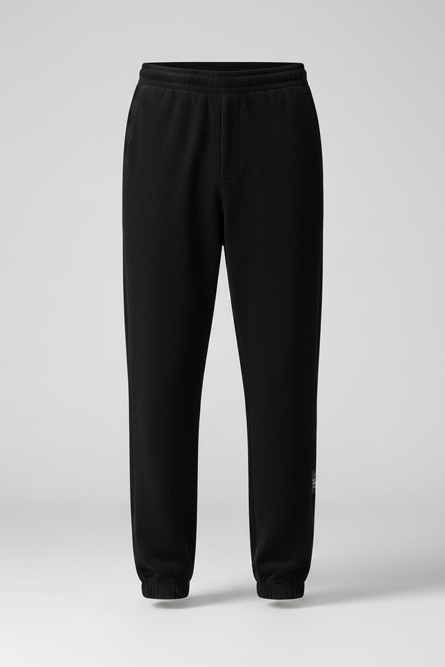 Pantalon Noir Côtelé Décontracté Ample Homme - Cordé - vue 3