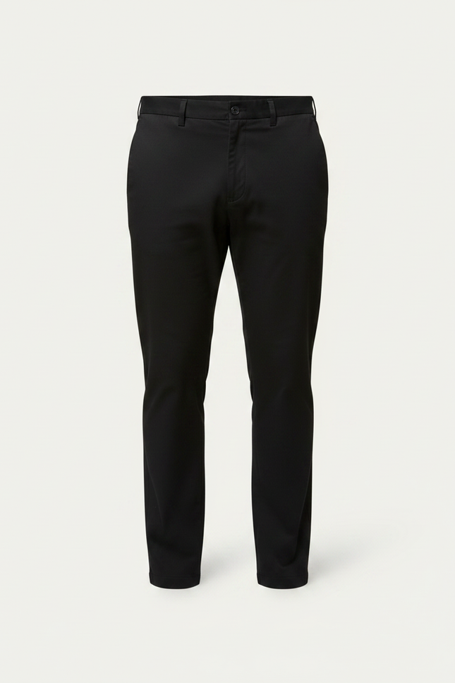Pantalon Noir Droit Coton Décontracté Homme - vue 3