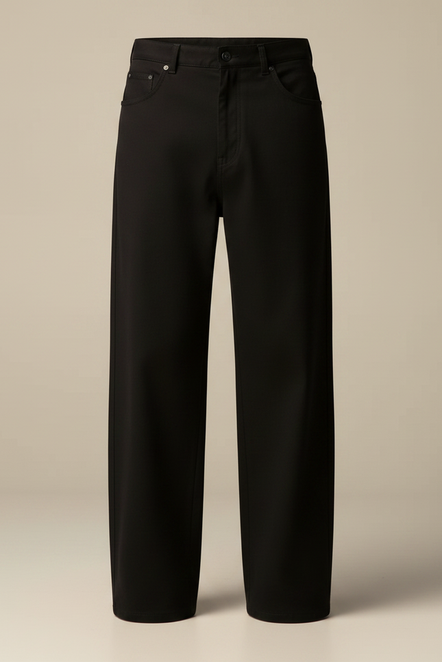 Pantalon Noir Baggy - Gabardine - vue 3
