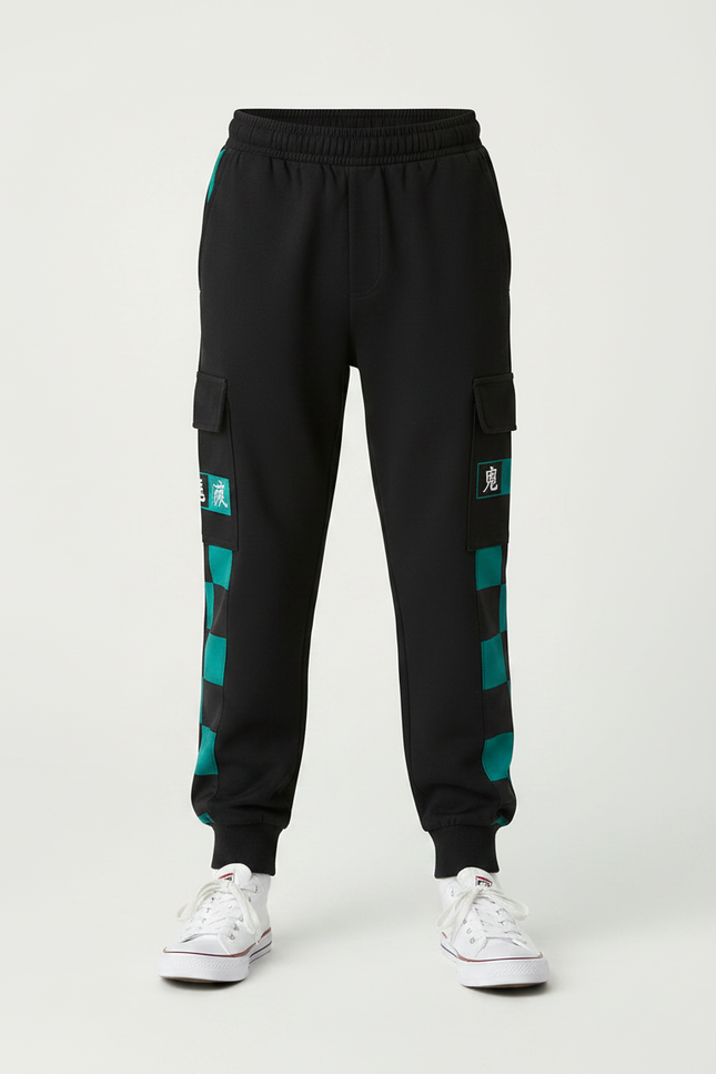 Pantalon Noir Cargo Molletonné Imprimé Garçon - vue 3
