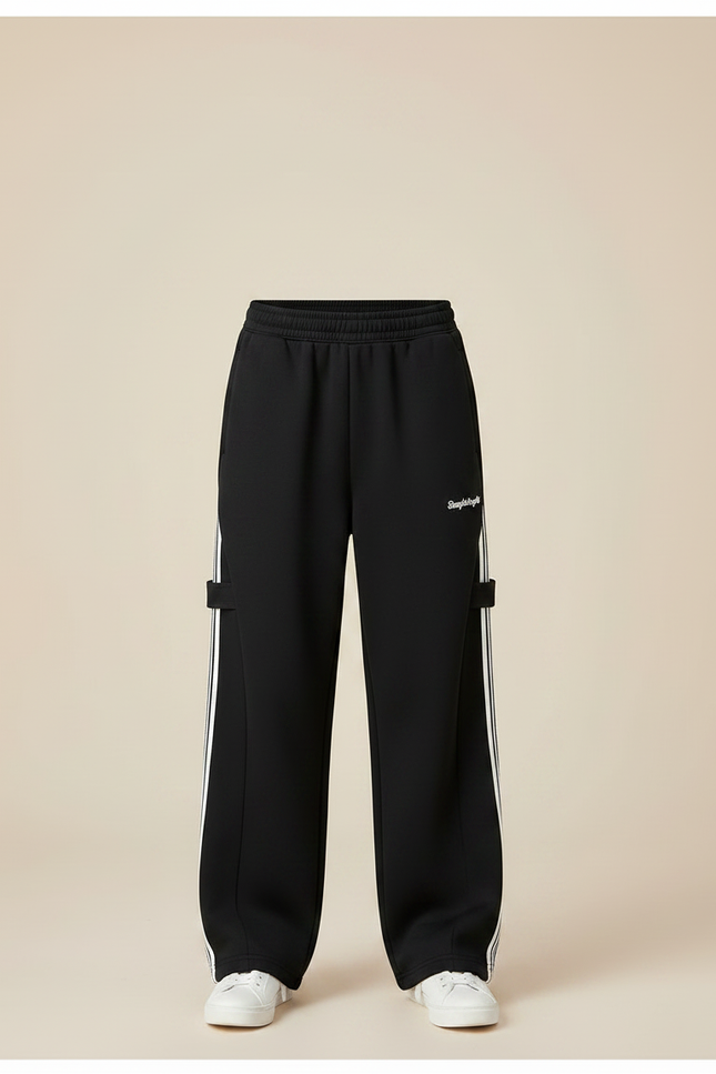 Pantalon Noir Ample Sport Décontracté Enfant Coton - Molleton - vue 3