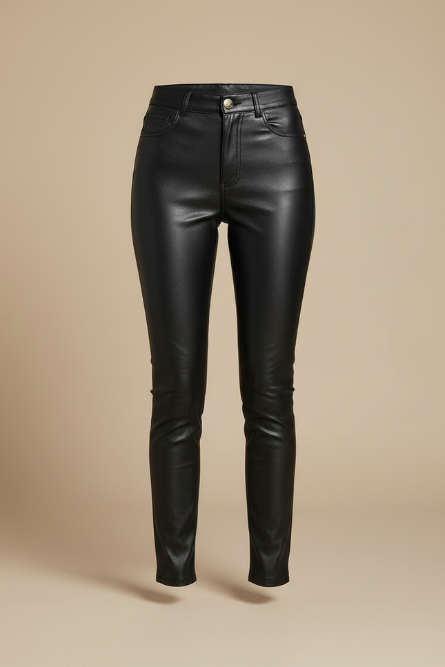 Pantalon Similicuir Noir - Simili cuir - vue 3