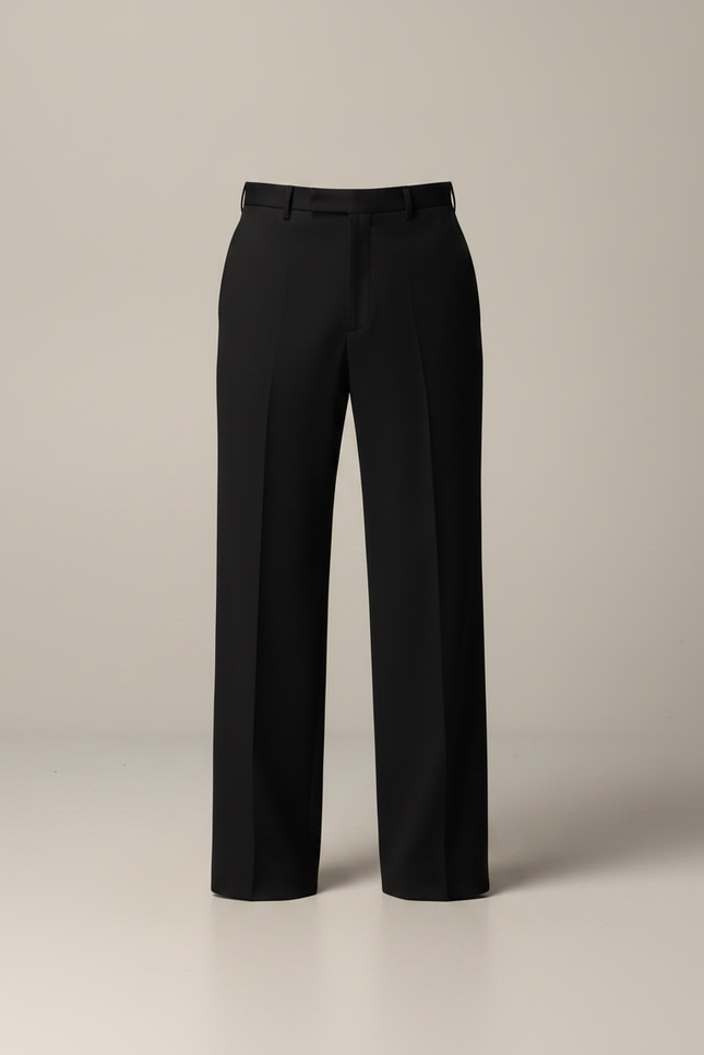 Pantalon Noir Ample Droit Élégant Homme - Polyester - vue 3