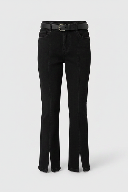 Pantalon Noir Fille Fendu Denim Décontracté - Jean - vue 3