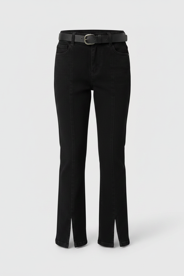 Pantalon Noir Fille Fendu Denim Décontracté - Jean - vue 3