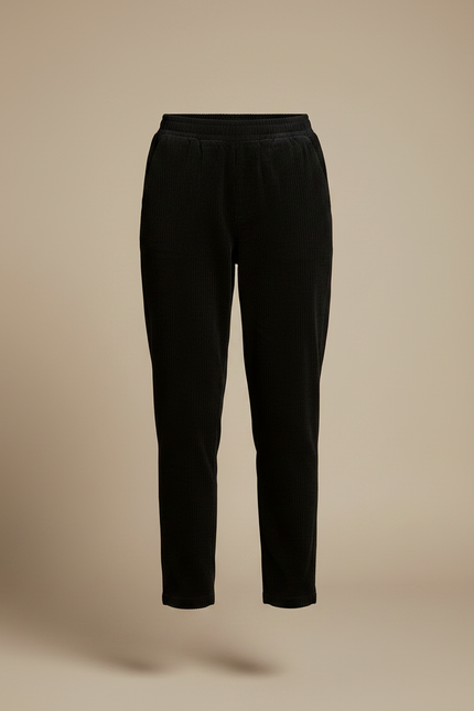 Pantalon Velours Côtelé Noir - Cordé - vue 3