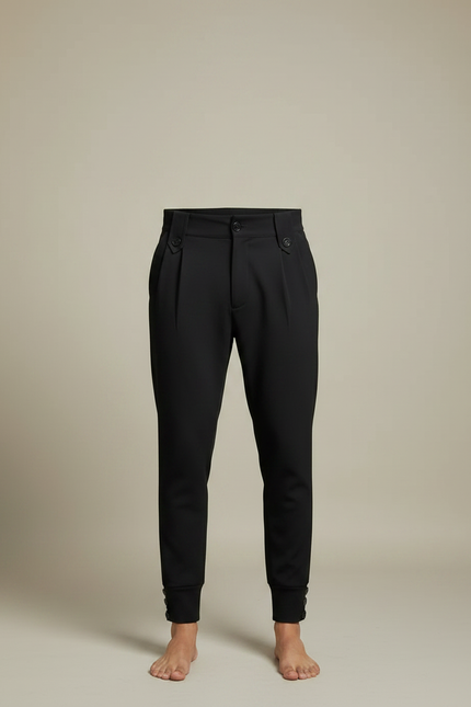 Pantalon Noir À Pinces Homme - Polyester - vue 3
