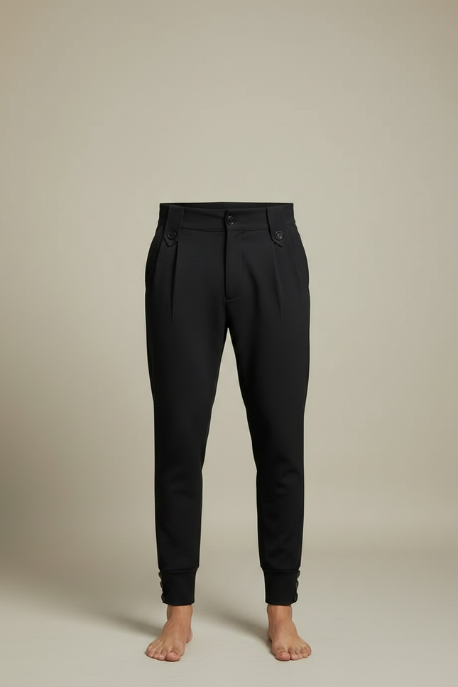 Pantalon Noir À Pinces Homme - Polyester - vue 3