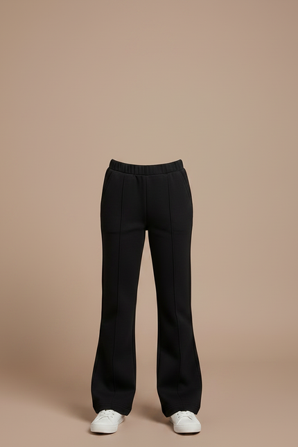 Pantalon Noir Évasé Large Confortable Fille - Molleton - vue 3