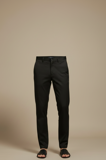 Pantalon Noir Homme Décontracté Ajusté Élégant Léger - Polyester - vue 3